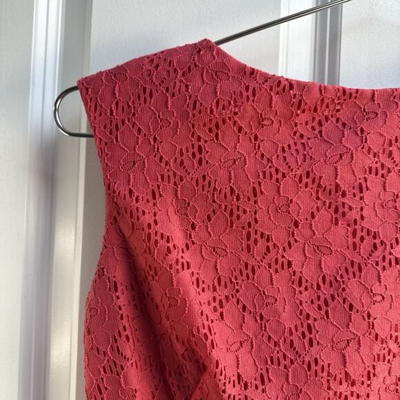 Chaps Women's Pink Sheath Floral Lace Sleeveless Back Zip Dress Size 8‎ - Picture 4 of 11